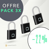 Offre exceptionnelle d'un lot de 3 cadenas noirs avec une réduction de 22 pourcents