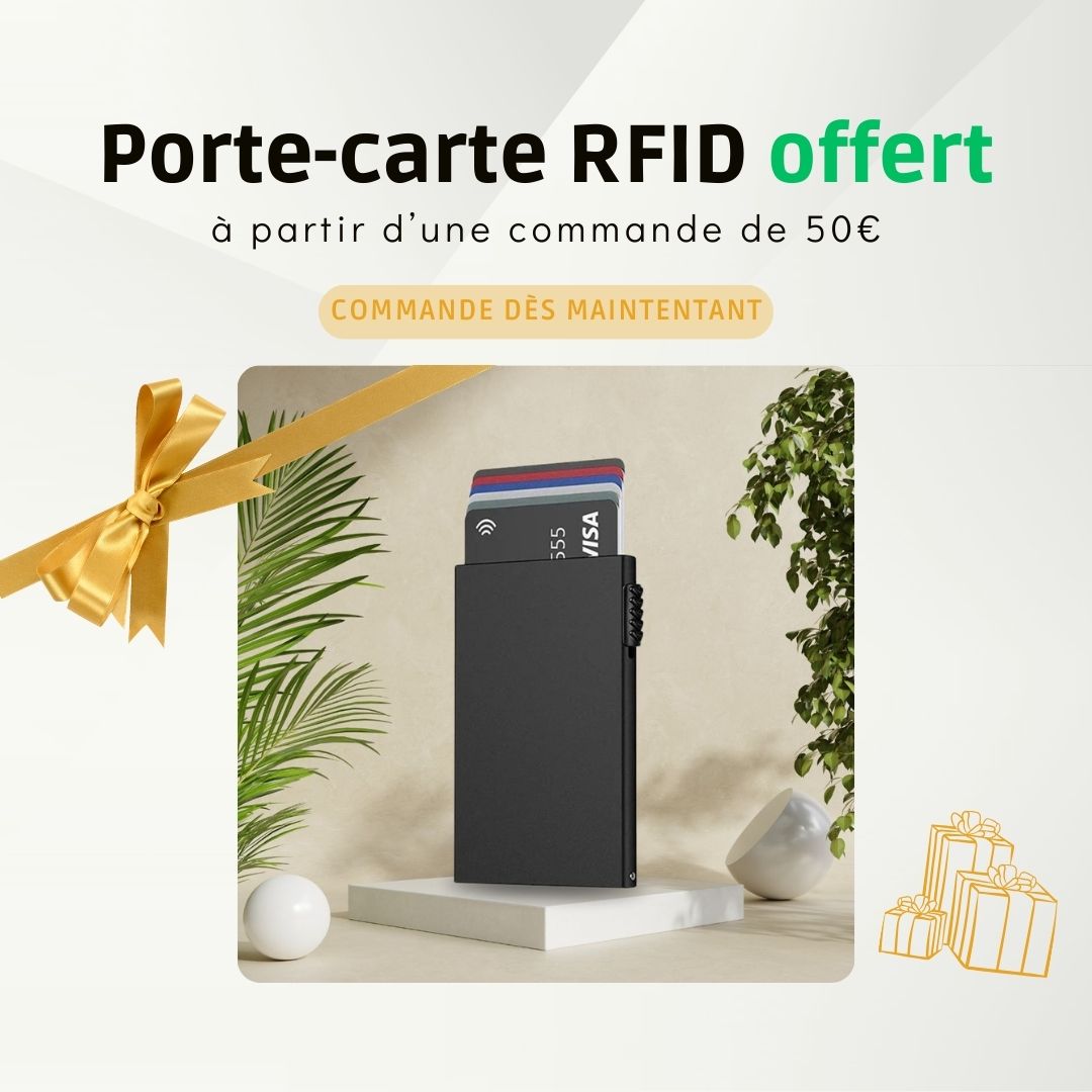 Porte-carte RFID offert avec une commande supérieur à cinquante euros